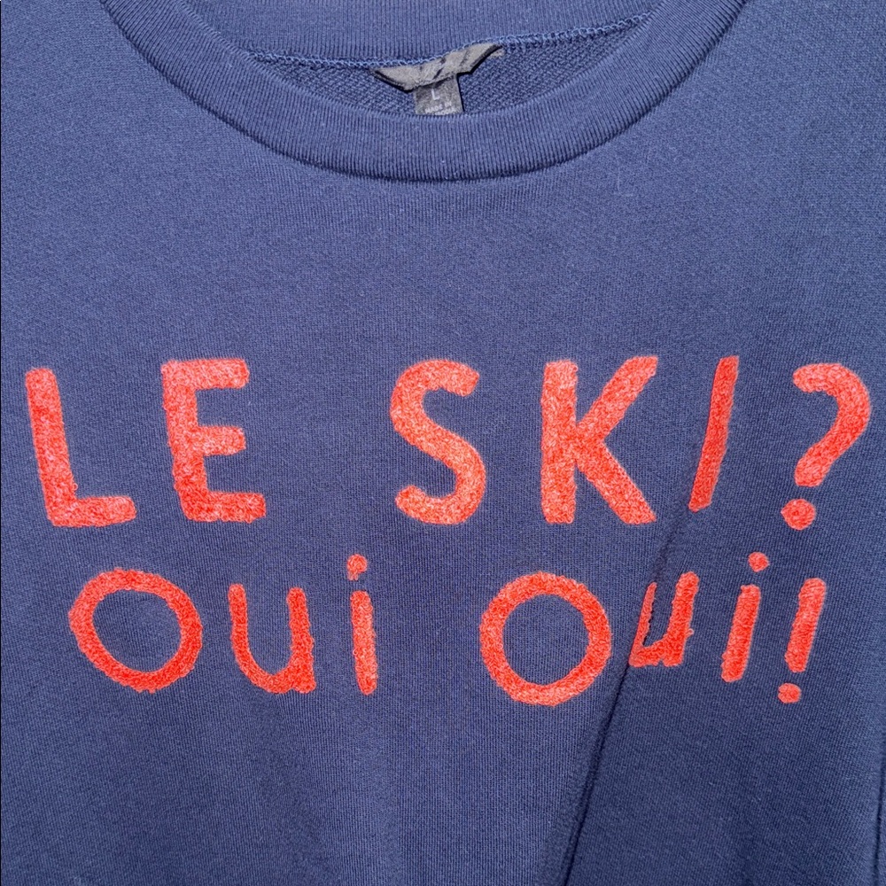 J. Crew Blue Sweater with lettering - Picture 4 of 5